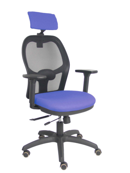 Silla Jorquera traslack malla negra asiento bali azul claro brazos 3D cabecero regulable (1)