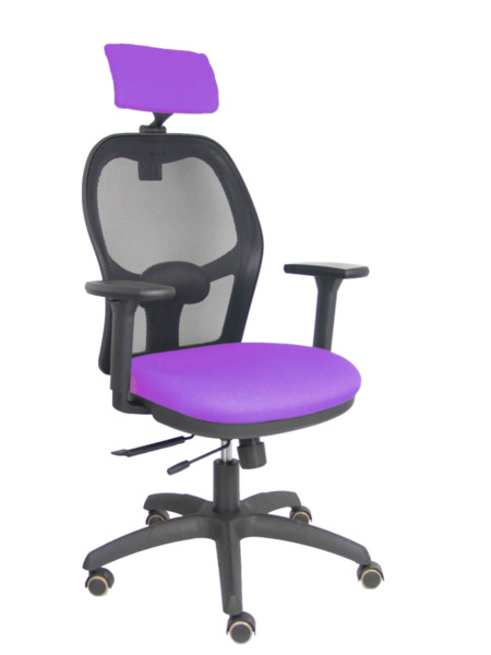 Silla Jorquera traslack malla negra asiento bali lila brazos 3D cabecero regulable (1)