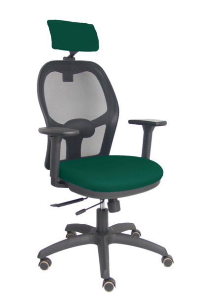 Silla Jorquera traslack malla negra asiento bali verde botella brazos 3D cabecero regulable (1)