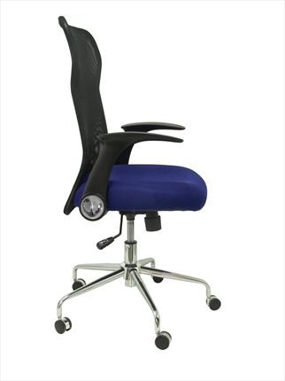 Silla de Oficina Minaya respaldo malla negro asiento 3D azul