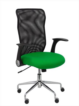 Silla de Oficina Minaya respaldo malla negro asiento bali verde