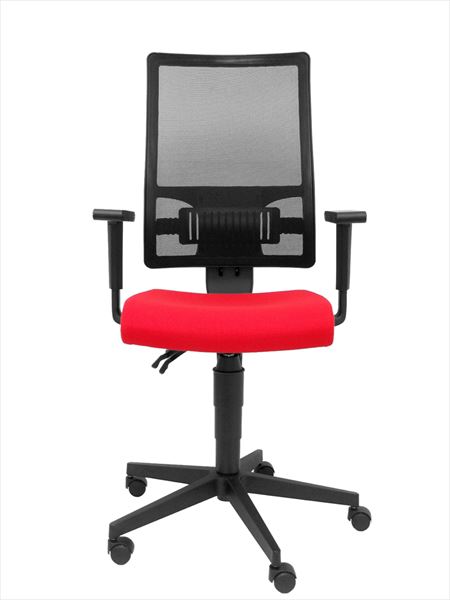 Silla de Oficina Povedilla respaldo malla negro asiento bali rojo (1)