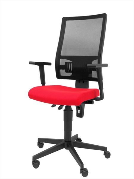 Silla de Oficina Povedilla respaldo malla negro asiento bali rojo (2)