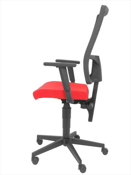 Silla de Oficina Povedilla respaldo malla negro asiento bali rojo (3)