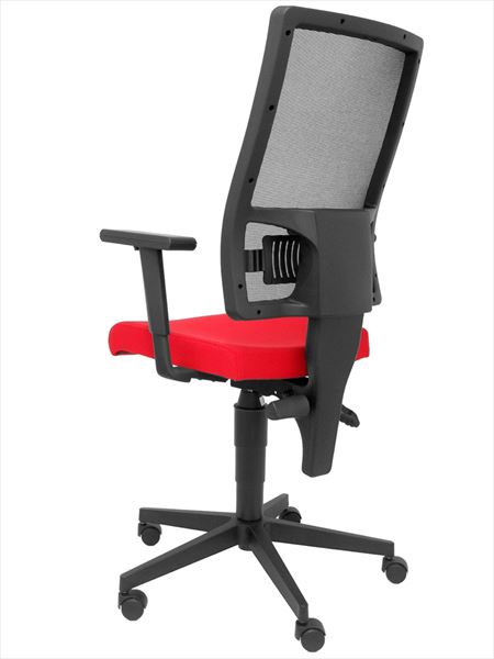 Silla de Oficina Povedilla respaldo malla negro asiento bali rojo (4)