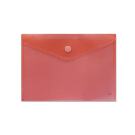 Sobre Portadocumentos A4 - Cierre de Velcro - Fabricado en Polipropileno - Medidas 325x230mm - Rojo Transparente