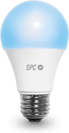 SPC Aura 1050 Bombilla Led Regulable Wi-Fi E27 - Ambientes Personalizables - Control desde la APP SPC Iot - Compatible con Alexa y Google Home - Hogar Inteligente Interconectado - Color Blanco