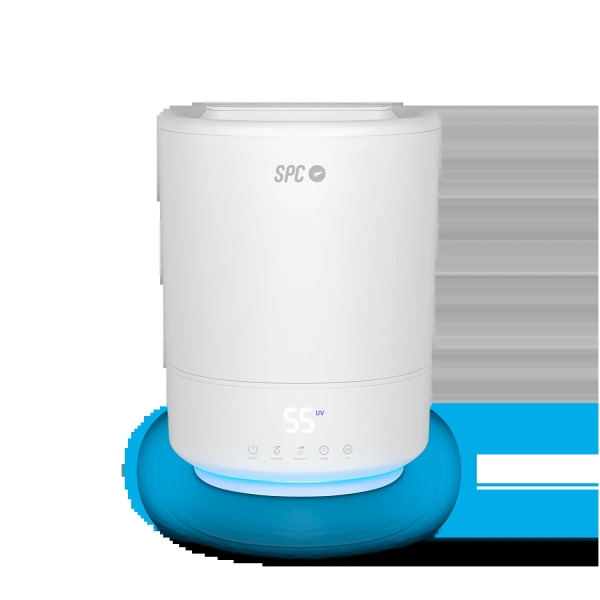SPC Evadne Humidificador Ultrasonico e Inteligente 4.5L - Temporizador hasta 12h - Modo Automatico, Manual y Noche - Color Blanc