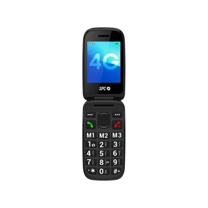 SPC Harmony 2 4G Telefono Movil para Mayores - Teclas Grandes - Radio FM- Boton de SOS - 3 Memorias Directas - Linterna - Base de Carga Incluida - Color Negro