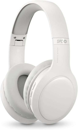 SPC Heron Studio Auriculares Bluetooth - Conexion Simultanea a Dos Dispositivos - 30 Horas de Reproduccion - Sincronizacion Automatica - DiseÃ±o Ajustable y Plegable - Botonera Multifuncion - Color Blanco