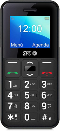 SPC Telefono Movil de Teclas Grandes - Diseño Compacto y Resistente - Boton SOS - Configuracion Remota - Notificaciones y Timbre Inteligentes - Menu Sencillo - Color Negro