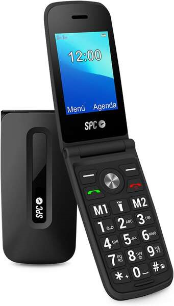 SPC Titan Telefono de Tapa - Diseño Funcional y Elegante - Botones y Teclas Grandes - Acciones Inteligentes de Ayuda - Acceso D