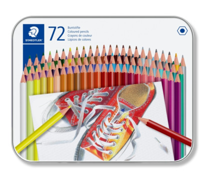 Staedtler 175 Caja Metalica de 72 Lapices Hexagonales de Colores - Colores Surtidos