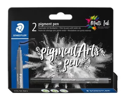Staedtler 376 Pack de 2 Rotuladores Punta de Fibra Redonda - Ancho de Linea aprox. 1,0mm - Colores Vivos y Brillantes - No Amari