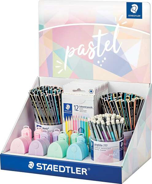 Staedtler Expositor con 182 Piezas Surtidas - Modelos Lapices Noris 118, Lapices Noris 119, Portaminas Graphite 777, Estuches 14