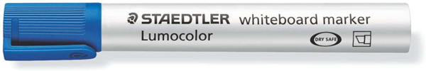 Staedtler Lumocolor 351 Marcador para Pizarra Blanca - Punta Biselada 2 - 5mm Aprox - Secado Rapido - Color Azul