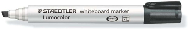 Staedtler Lumocolor 351 Marcador para Pizarra Blanca - Punta Biselada 2 - 5mm Aprox - Secado Rapido - Color Negro