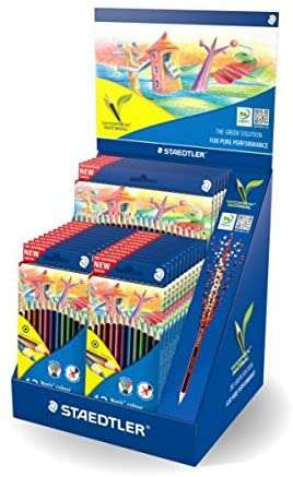 Staedtler Noris Colour 185 Expositor con 20 Estuches de 12 Lapices de Colores + 5 Estuches de 24 Lapices de Colores - Diseño He