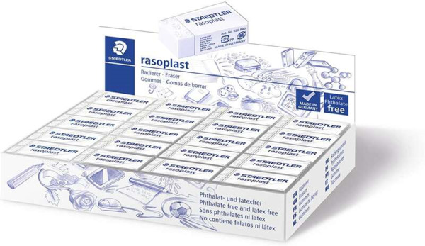 Staedtler Rasoplast 526 B40 Goma de Borrar - Borrado de Alta Calidad - Minimos Residuos - Color Blanco