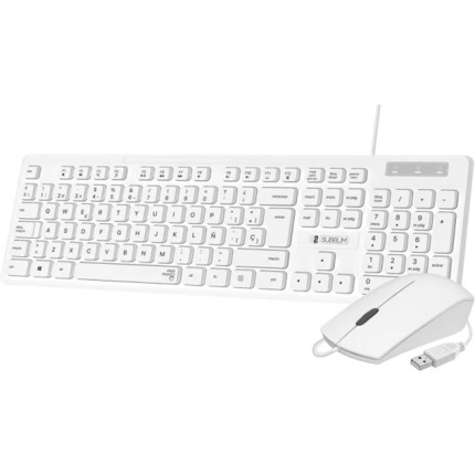 Subblim Combo Business Slim Silencioso - Teclado y ratÃ³n - ErgonÃ³mico y resistente a salpicaduras - Conector USB Plug & Play - RatÃ³n con precisiÃ³n de 1200 DPI - Color Blanco