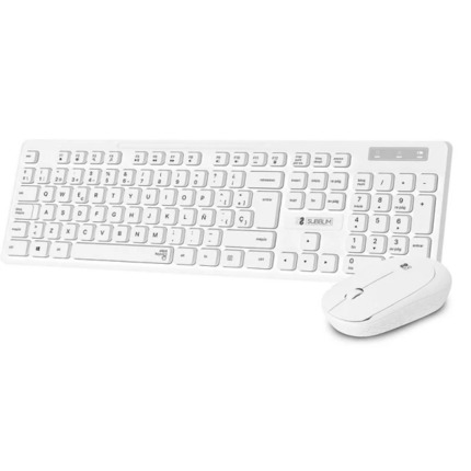 Subblim Combo Business Slim - Teclado y ratÃ³n inalÃ¡mbricos - ErgonomÃ­a y silencio - 2.4G - Color Blanco