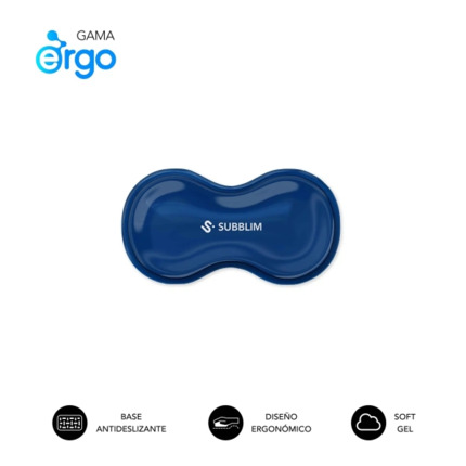 Subblim Ergo Crystal Flex ReposamuÃ±ecas para Raton - Gel Refrigerante Autoajustable - DiseÃ±o Ondulado Ergonomico - Base Antideslizante - Color Azul