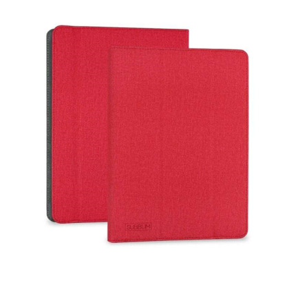 Subblim Funda para Tablets universal - Solapa magnética para cámara trasera - Soporte antideslizante - Compatible con tablets de hasta 10,1" - Resistente a golpes, polvo y rayones - Color Rojo