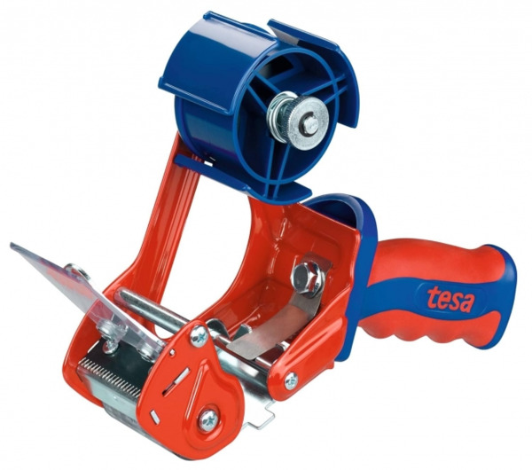 Tesa 6400 Comfort Precintadora para Rollos de hasta 50mm - Sistema de Cuchilla Protegida - Tension Ajustable Manualmente - Color
