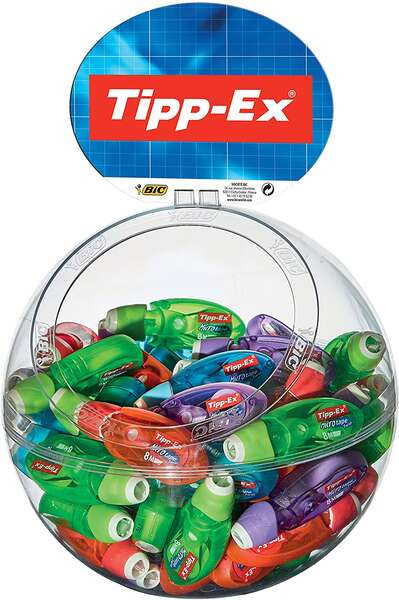 Tipp-Ex Micro Tape Twist Expositor 60 Cintas Correctoras 5.00mm x 8m - Cabezal Rotativo - Escritura Instantanea - 4 Colores