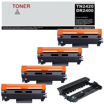TN2420 / DR2400 pack 4 toner y un tambor compatible con Brother TN2420 – DR2400