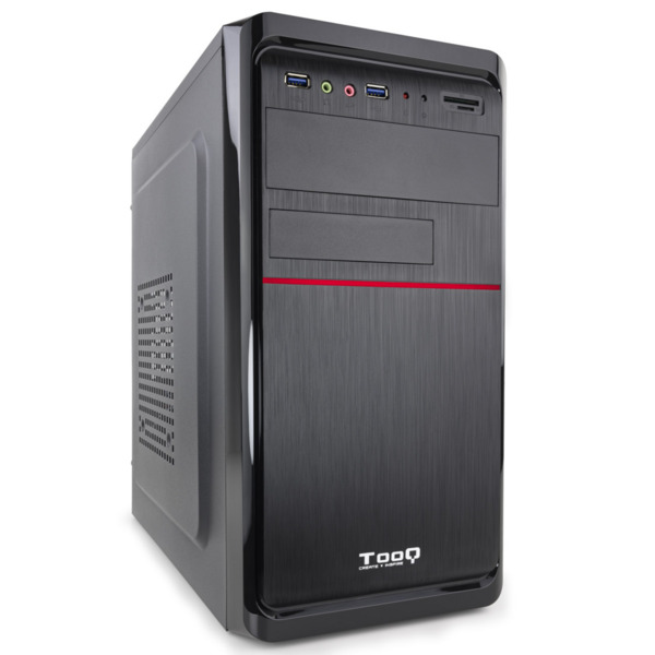 Tooq Caja Mini Torre Micro ATX - Fuente de Alimentacion 500W - 4x HDD3,5 + 1x SDD2,5 + 1x HDD5.25 - 2x USB 3.0, SD y Micro SD -