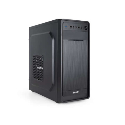 Tooq Caja Semitorre ATX/MicroATX/Mini-ITX - TamaÃ±o Disco Soportado 3.5", 2.5" - USB3.0, 2.0, Audio HD - Ventilador 120mm Incluido - Color Negro