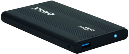 Tooq Carcasa Externa HDD/SDD 2.5" hasta 9,5mm SATA USB 3.0 - Color Negro