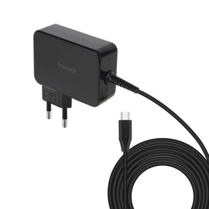Tooq Cargador de Portatil GaN USB-C/PD 100W - Cable de 1.80m - Color Negro