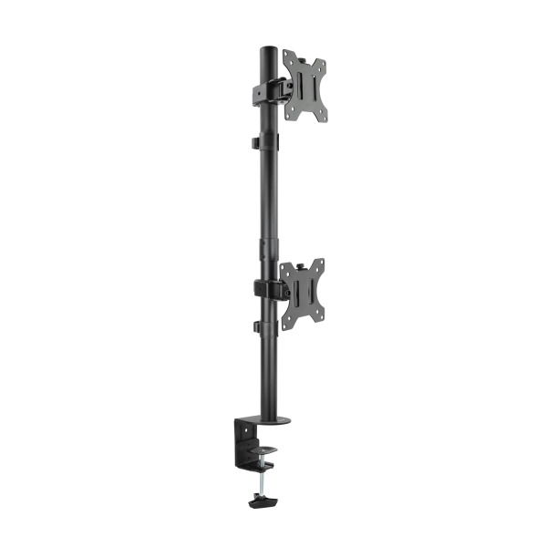 Tooq Soporte de Mesa para 2 Monitores en Vertical de 13"-32" - Giratorio e Inclinable - Peso Max 8kg x Brazo - VESA 100x100mm