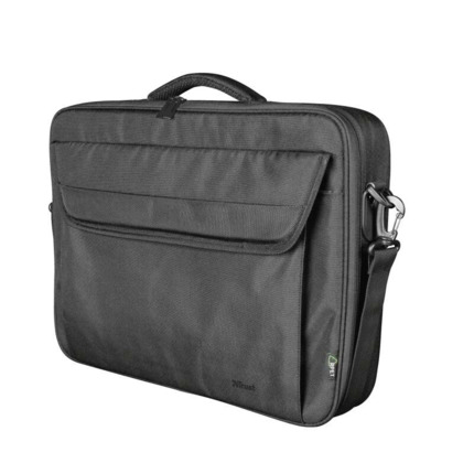 Trust Atlanta Maletin para Portatil hasta 15.6 - Fabricado con Materiales Reciclados - Compartimento Exterior - Acolchado - Color Negro