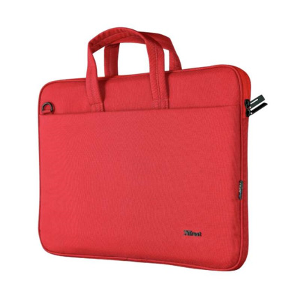 Trust Bologna Maletin para Portatil hasta 16 - Fabricado con Materiales Reciclados - Compartimento Exterior - Acolchado - Asa y Bandolera de Transporte