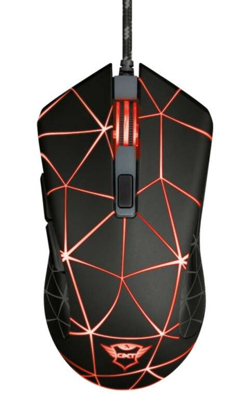 Trust Gaming GXT 133 Locx Raton USB 4000dpi - 6 Botones - Iluminacion LED - Cable Trenzado de 1.80m - Uso Ambidiestro - Color Ne