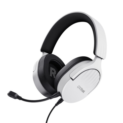 Trust GXT489 Fayzo Auriculares Gaming con Microfono Flexible y Desmontable - Diadema Ajustable - Controles de Facil Acceso - Cable de 1.2m - Color Blanco