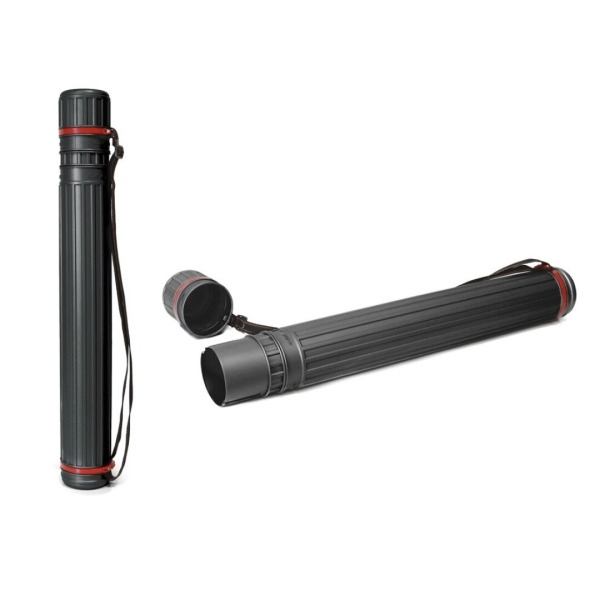 Tubo Portaplanos Grande - Medidas 8x64cm - Con Tapa y Bandolera - Color Negro