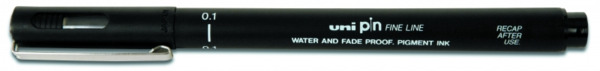 Uni-ball PIN01-200(S) Rotulador Calibrado - Punta Poliacetal 0.1mm - Tinta Pigmentada Resistente al Agua y Luz - Color Negro