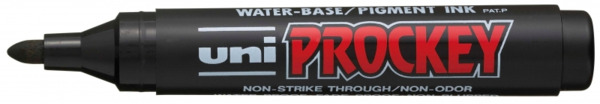 Uni-ball PM-122 Marcador de Tinta Pigmentada - Punta de Bala 1.2-1.8mm - Ideal para Pizarras de Papel - Tinta Inodora - Color Ne