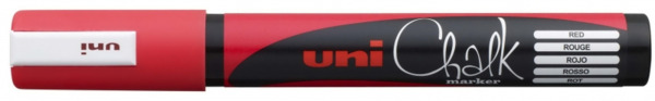 Uni-ball PWE-5M Marcador de Tiza Liquida - Punta Conica 1.8-2.5mm - Borrado en Humedo - Resistente a la Lluvia - Color Rojo