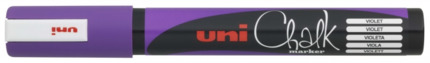 Uni-ball PWE-5M Marcador de Tiza Liquida - Punta Conica 1.8-2.5mm - Borrado en Humedo - Resistente a la Lluvia y Exteriores - Color Violeta