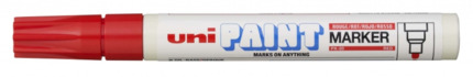 Uni-ball PX-20 Paint Marker - Marcador de Pintura - Punta Acrilica de Bala 2.2-2.8mm - Permanente en Todas las Superficies - Resistente a Luz y Agua - Color Rojo