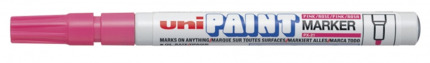 Uni-ball PX-21 Paint Marker - Marcador de Pintura - Punta Acrilica de Bala 0.8-1.2mm - Linea Fina - Cuerpo de Aluminio - Tinta Permanente Resistente a Luz y Agua - Color Rosa