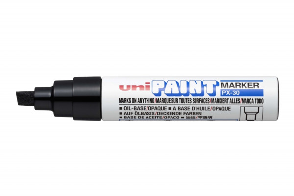 Uni-ball PX-30 Marcador de Pintura - Punta Biselada Acrilica 4-8.5mm - Permanente en Todas las Superficies - Resistente a Luz y