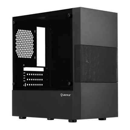 Unykach Aero C25 Caja MicroATX - Fuente de Alimentacion 500W Incluida - Tamaño Disco Soportado 3.5", 2.5" - USB-A 3.0 y Audio