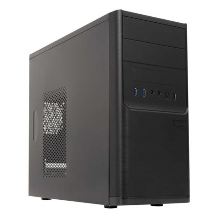 Unykach Dark Shadow Caja MicroATX - Fuente de Alimentacion 500W Incluida - TamaÃ±o Disco Soportado 3.5", 2.5" - USB-A 2.0/3.2 y Audio