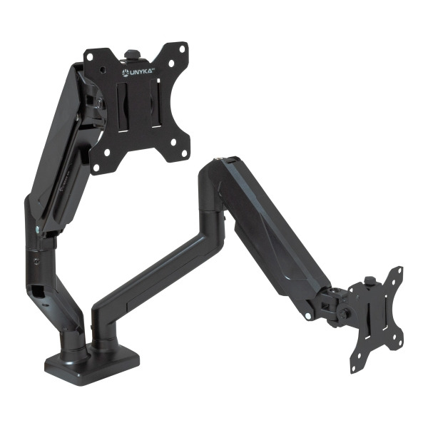 Unykach UK1479 Soporte de Mesa con Brazo Articulado para 2 Monitores de 13"-32" - Giratorio, Resorte de Gas - Gestion de Cables